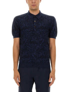 BLUE COTTON WOOL POLO SHIRTS Etro