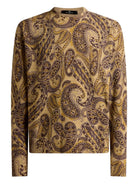 WOOL SWEATER WITH PAISLEY PRINT Etro MULTICOL ON BEIGE BASE M