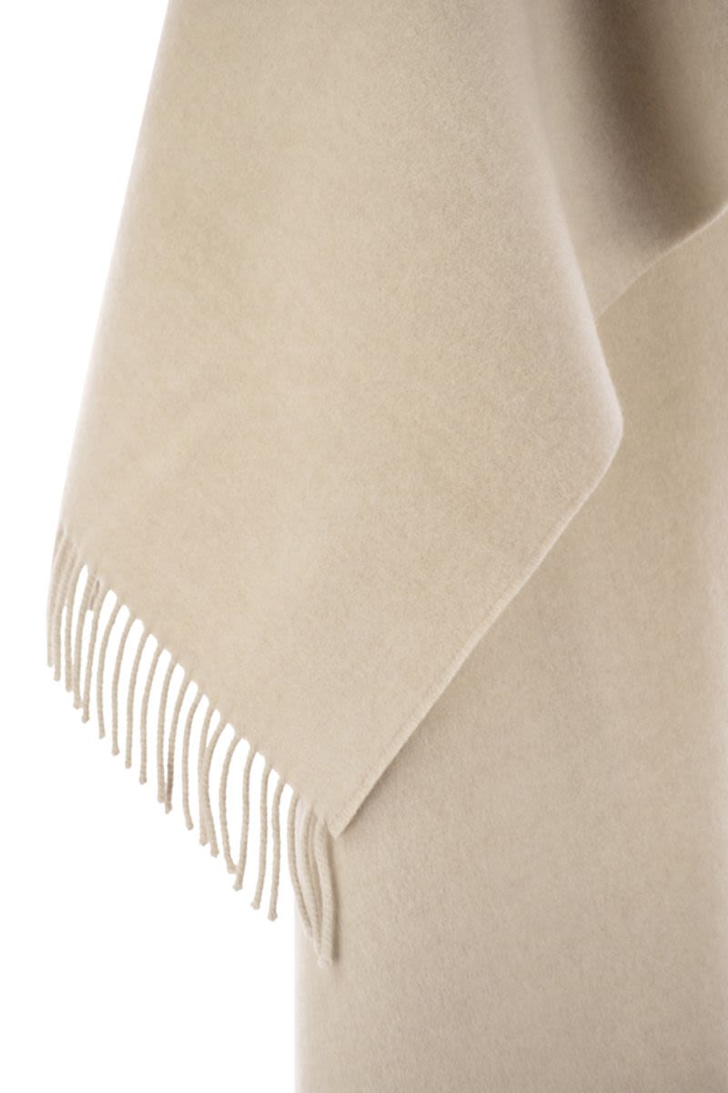WOOL AND CASHMERE KNIT SCARF WITH HOOD Brunello Cucinelli