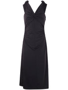 OFF SHOULDER TWIST MIDI DRESS MICHAEL Michael Kors BLACK S