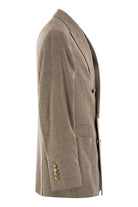 ONE-AND-A-HALF BREASTED DECONSTRUCTED JACKET IN CHECKED FLANNEL Brunello Cucinelli
