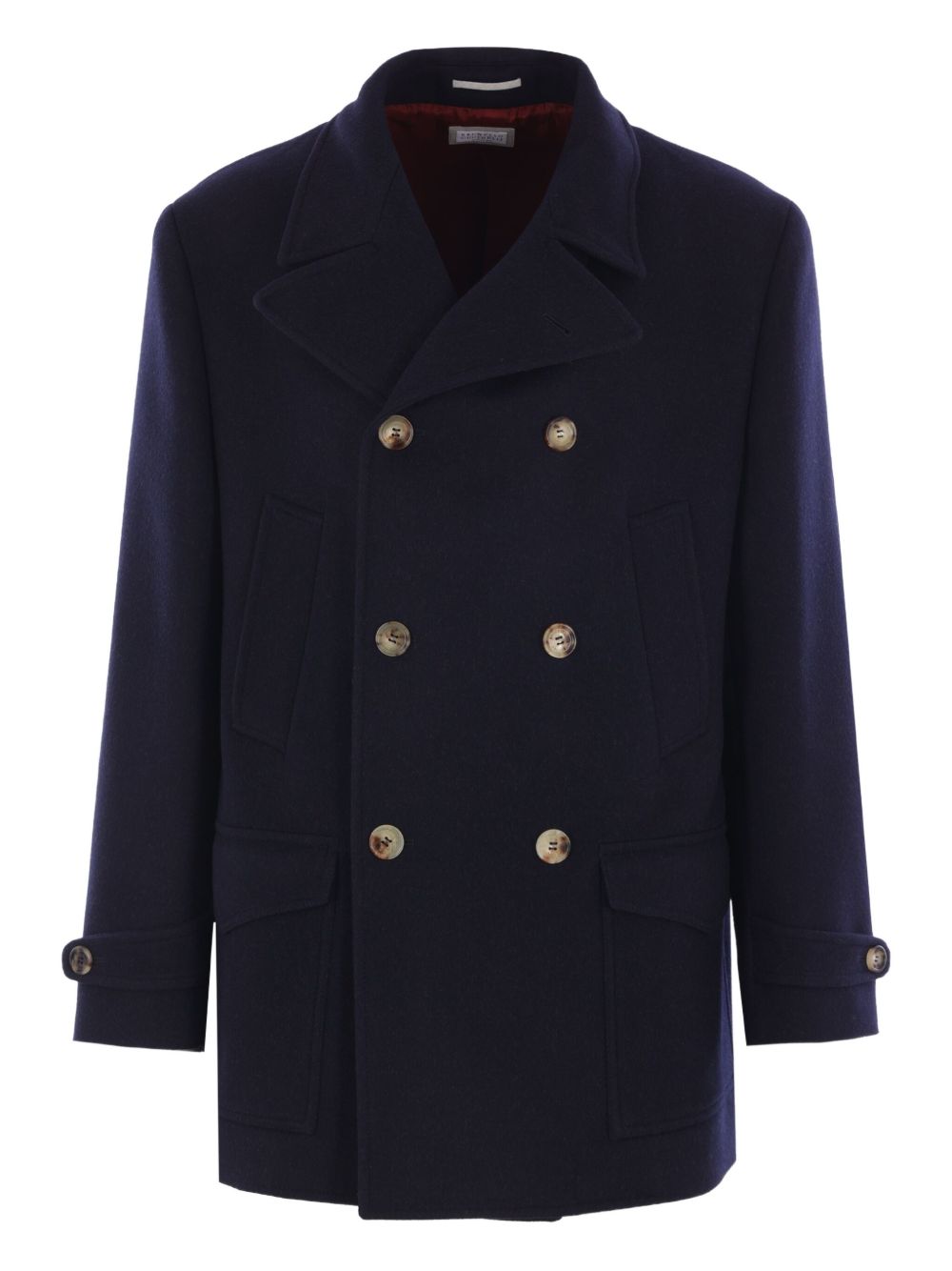 DOUBLE-BREASTED WOOL COAT Brunello Cucinelli BLUE 52