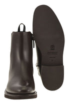 CHELSEA BOOT IN MATT CALFSKIN WITH SHINY DETAIL Brunello Cucinelli