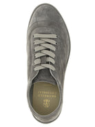 Grey suede low-top sneakers by Brunello Cucinelli, sole detail