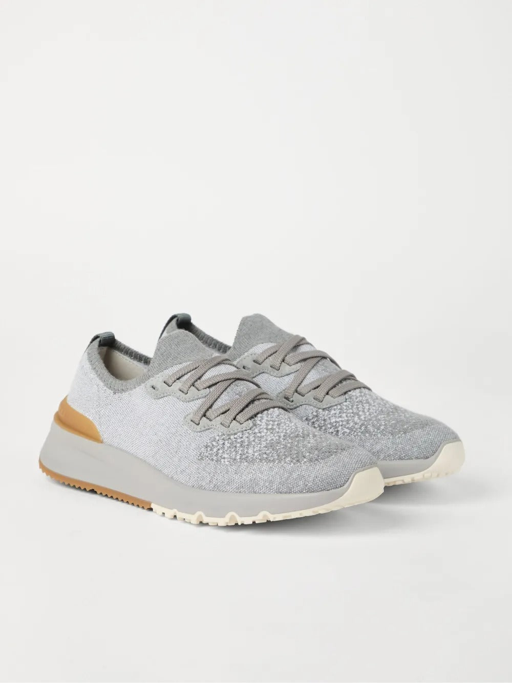 COTTON CHINÉ KNIT RUNNER SNEAKERS Brunello Cucinelli