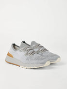 COTTON CHINÉ KNIT RUNNER SNEAKERS Brunello Cucinelli