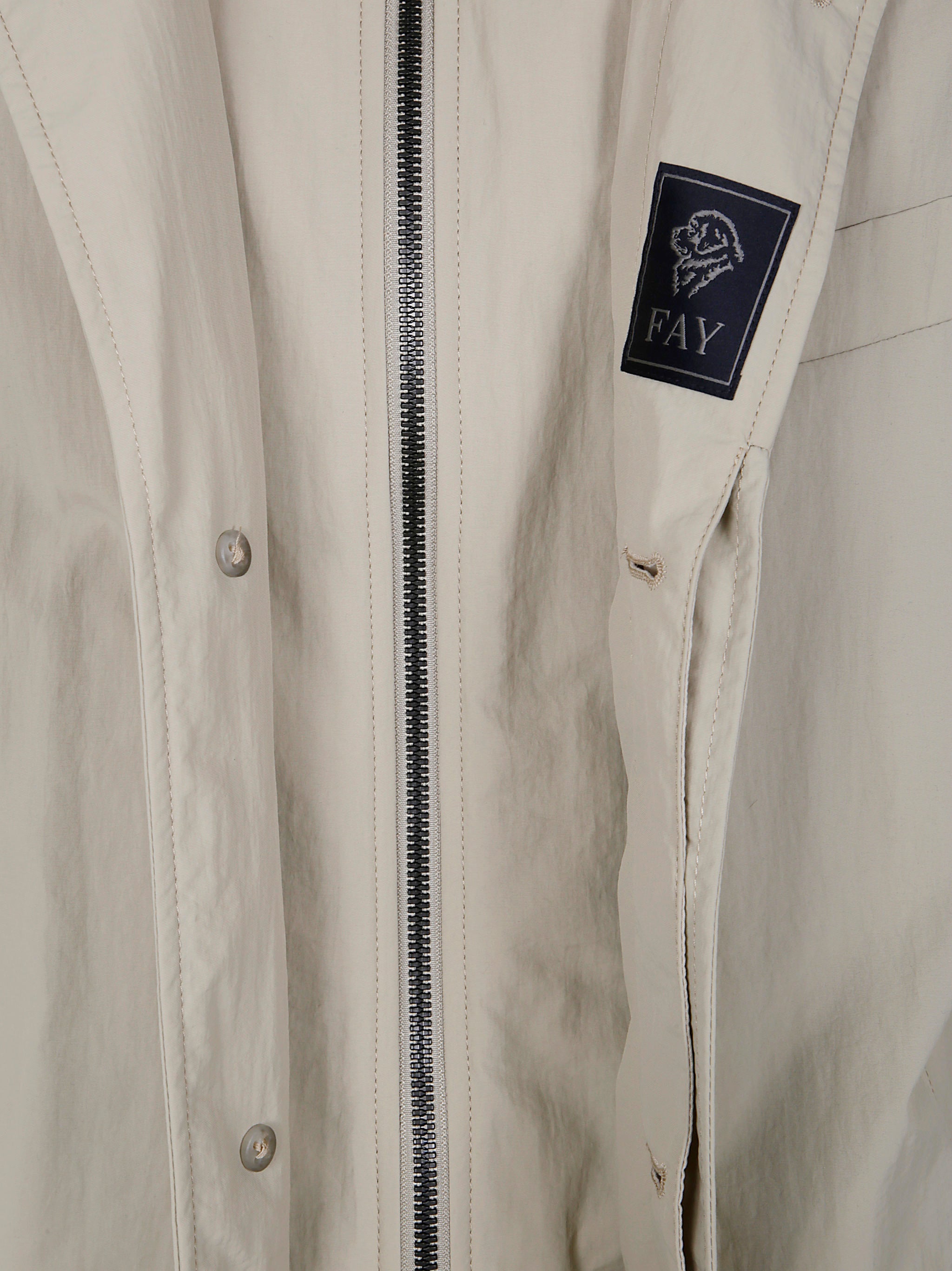 Grey polyamide jacket by Fay, side angle