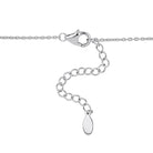 Sterling silver aquamarine pendant necklace, back view showing lobster claw clasp