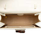 White calfskin Gucci satchel with detachable leather strap, back view by Gucci