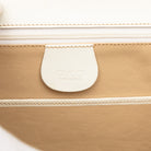 White Gucci Bamboo Night satchel interior with zip and slip pockets by Gucci