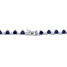 Blue sapphire heart tennis necklace box clasp detail by Lord & Taylor