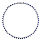 Blue sapphire heart tennis necklace diagonal view by Lord & Taylor