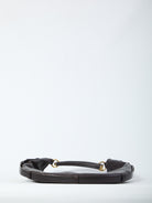 Brown quilted calfskin Mombasa shoulder bag by Saint Laurent, back view