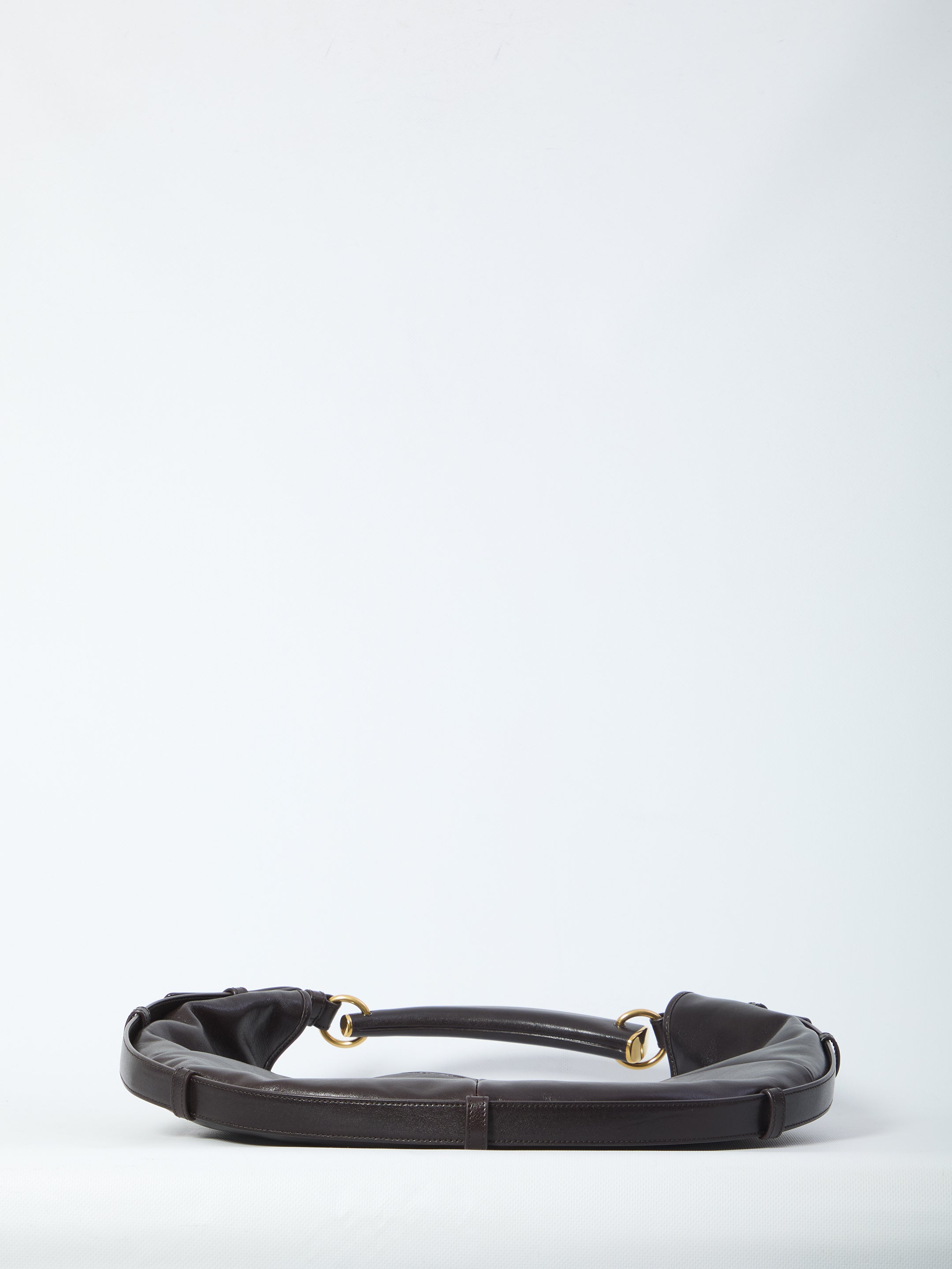 Brown quilted calfskin Mombasa shoulder bag by Saint Laurent, back view