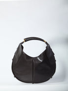 Brown quilted calfskin Mombasa shoulder bag by Saint Laurent, front view