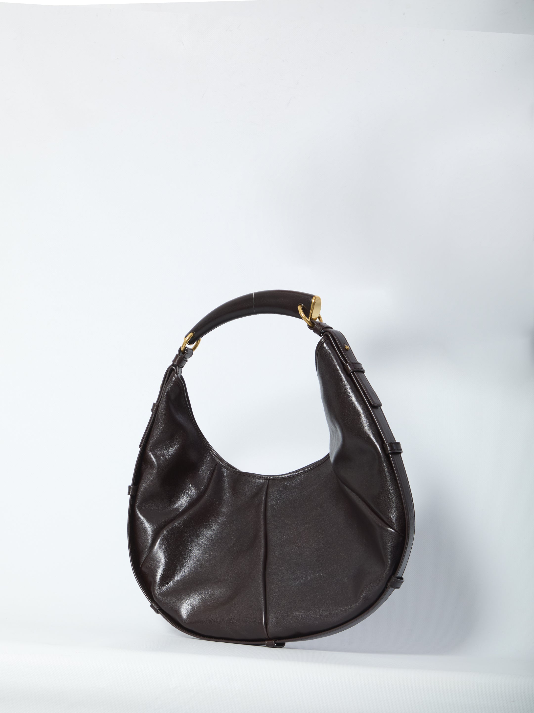 Brown quilted calfskin Mombasa shoulder bag by Saint Laurent, side view