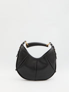 Black quilted calfskin Mombasa shoulder bag with horn handle by Saint Laurent, front view