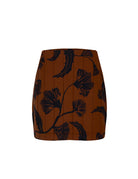 Noir Bloom floral quilted mini skirt by Beyond by Vera, front view