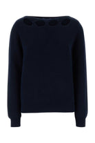 COTTON CREW-NECK SWEATER Prada blue 38