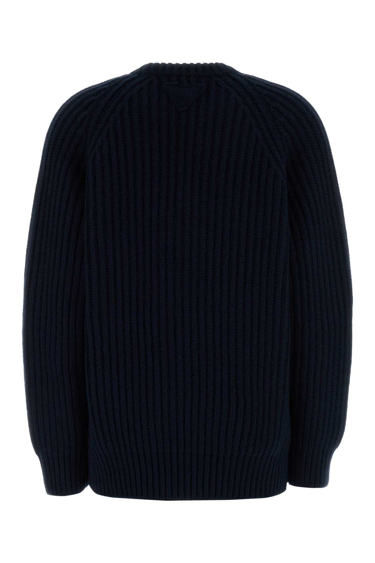 DARK BLUE WOOL BLEND SWEATER Prada