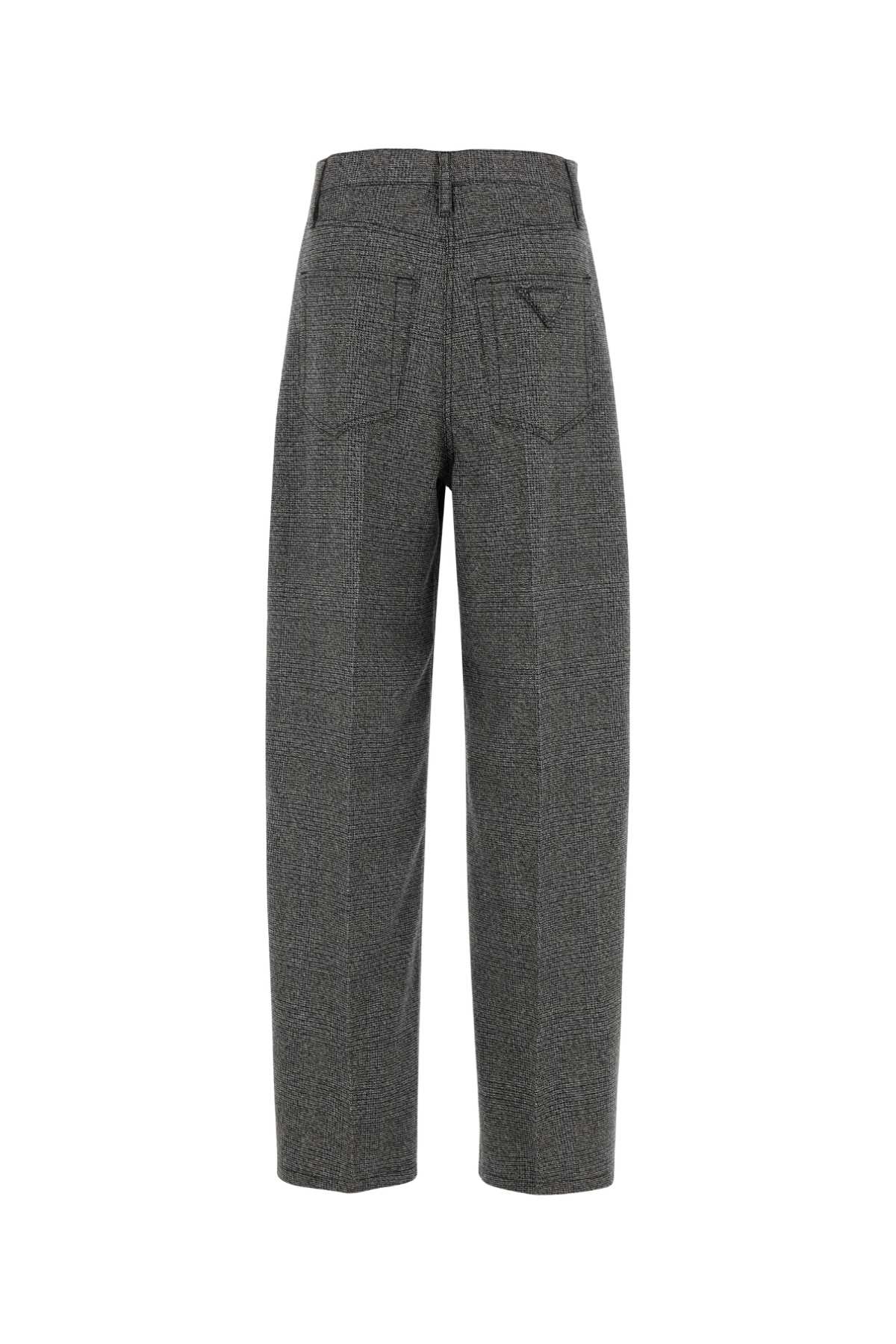 EMBROIDERED GLENCHECK PANT Prada