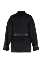 PAUSA DOUBLE-BREASTED VIRGIN WOOL COAT MAX MARA STUDIO