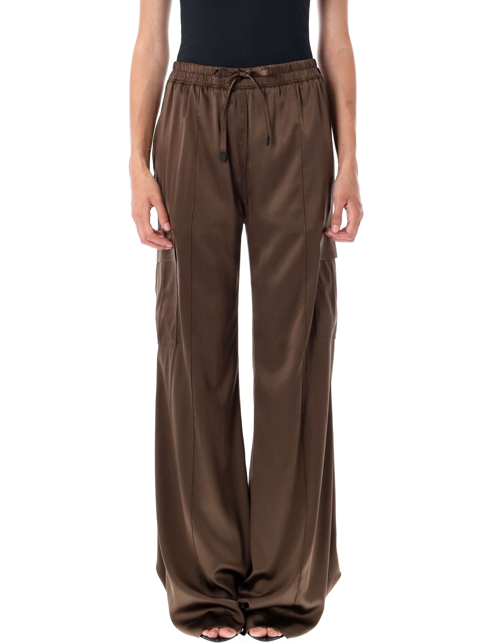 STRETCH SILK SATIN CARGO PJ PANTS Tom Ford CHOCOLATE 38