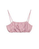 Rose Alpha Studio cotton crop top with ruched detailing, front view