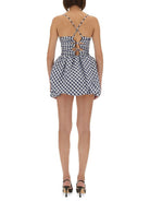 CHECKERED TAFFETA MINI DRESS Self-Portrait