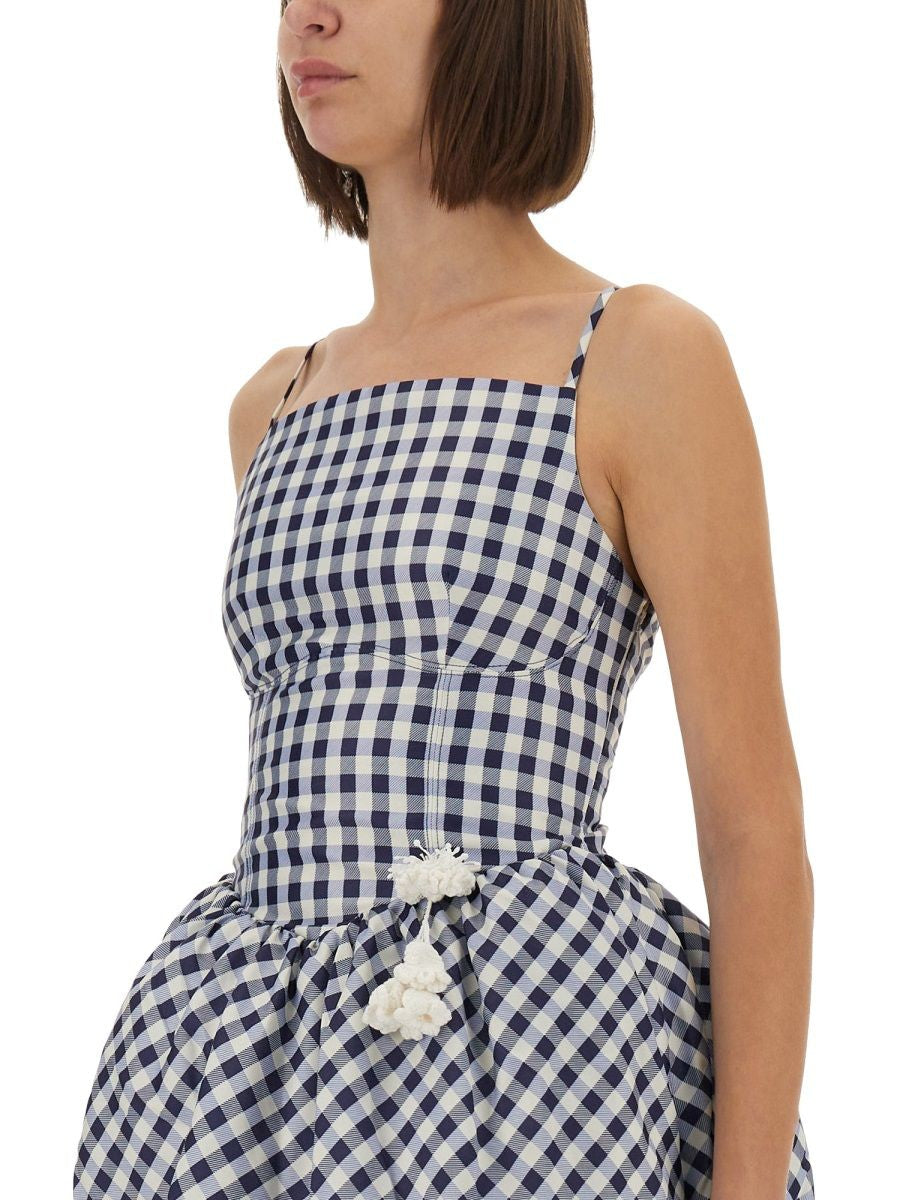 CHECKERED TAFFETA MINI DRESS Self-Portrait