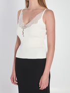 WHITE POLYESTER TOP Self-Portrait