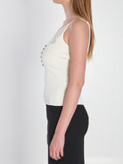 WHITE POLYESTER TOP Self-Portrait