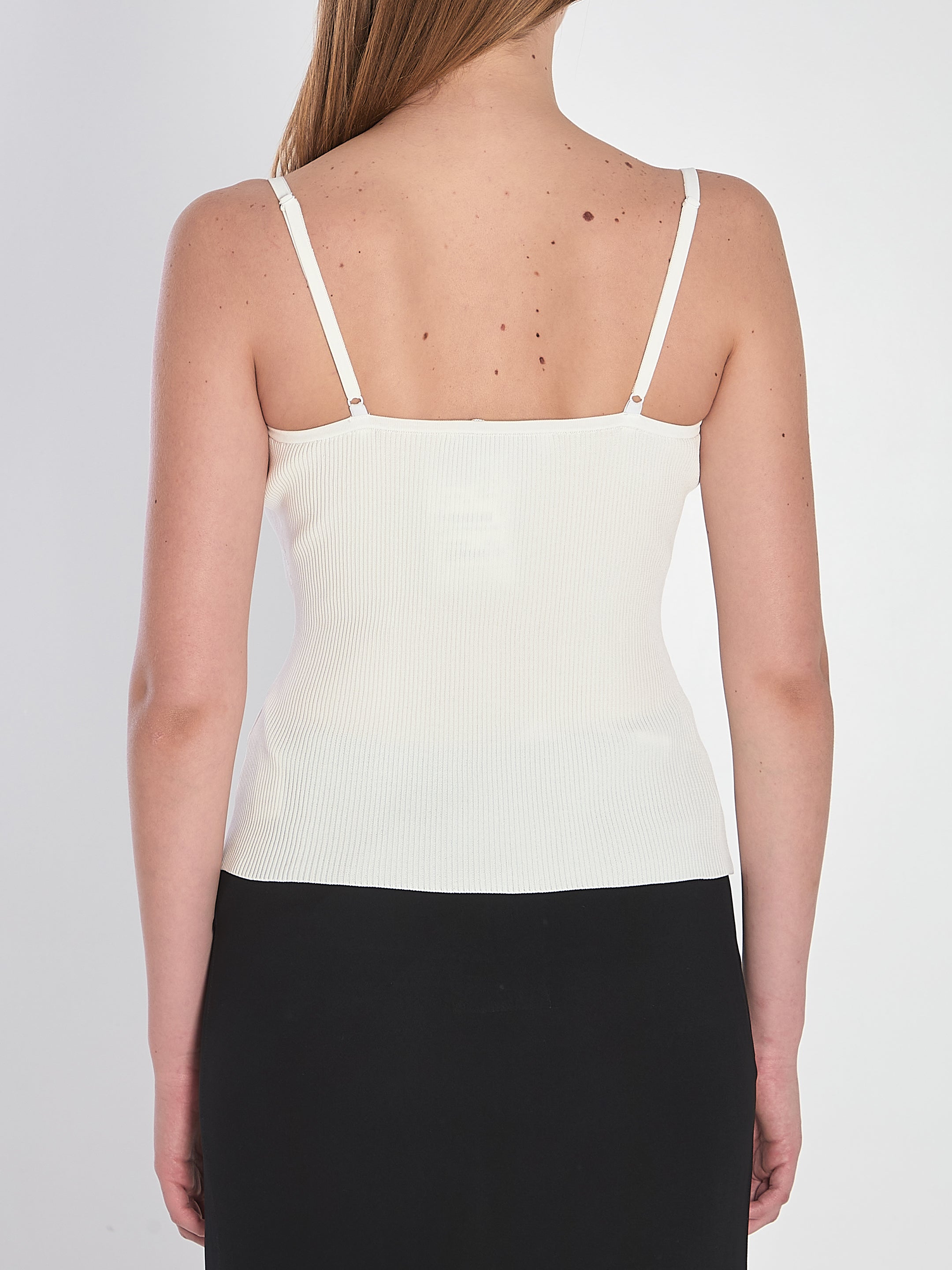 WHITE POLYESTER TOP Self-Portrait