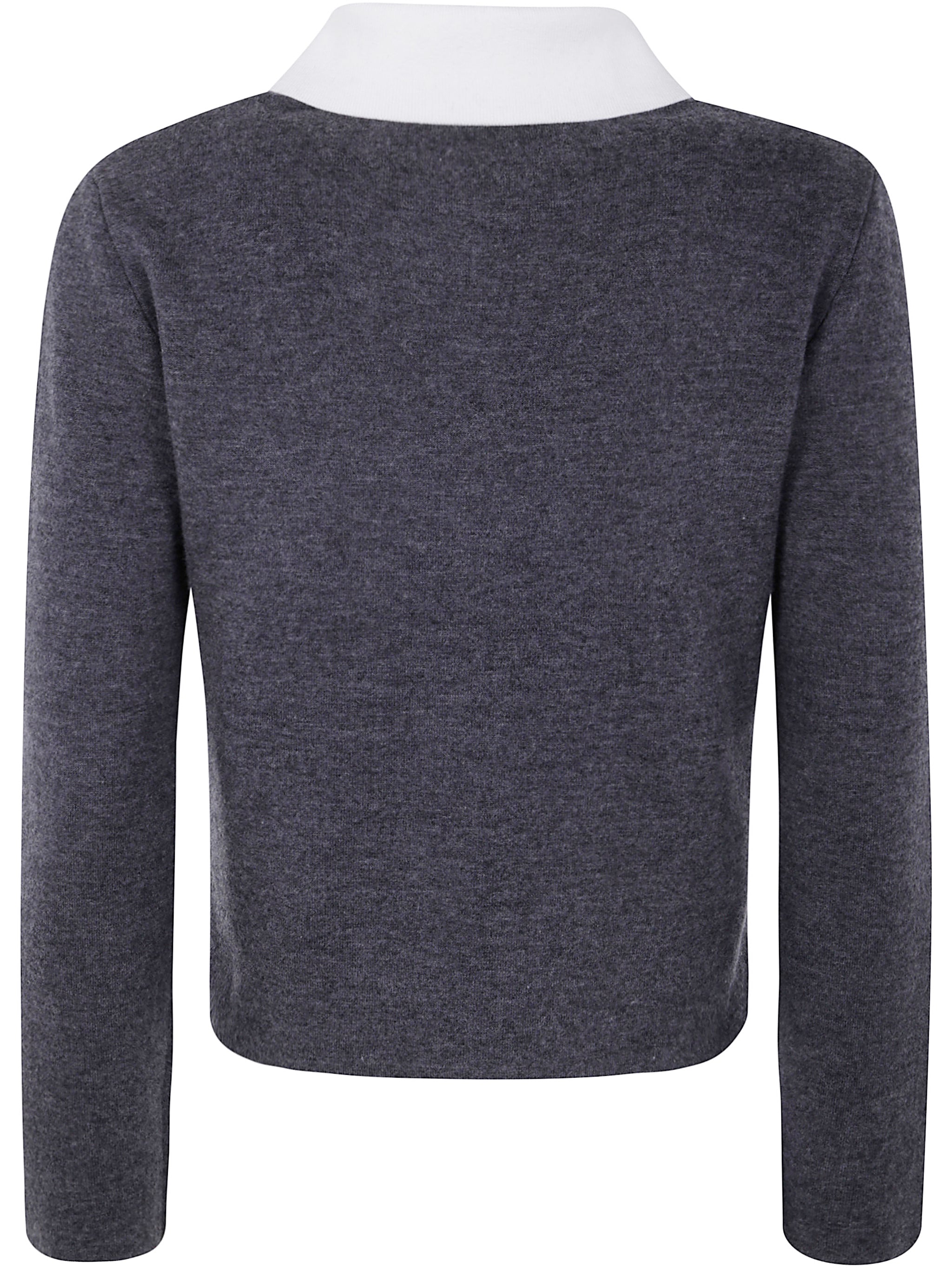 GREY CONTRAST COLLAR CARDIGAN Self-Portrait