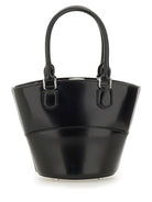 LEATHER TOTE BAG WITH CHARM Self-Portrait BLACK UNI