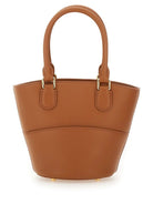 LEATHER TOTE BAG WITH CHARM Self-Portrait BUFF UNI