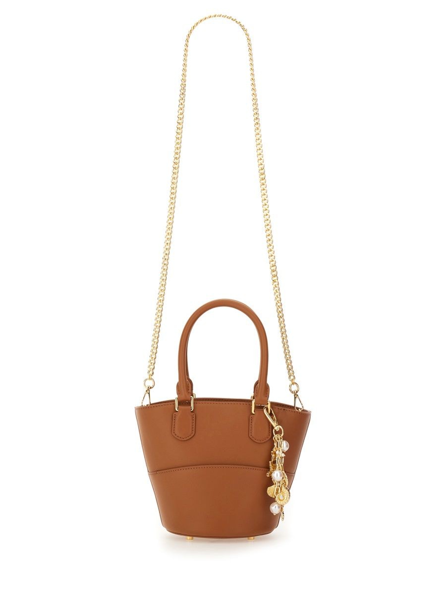 LEATHER TOTE BAG WITH CHARM Self-Portrait
