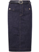 INDIGO DENIM MIDI SKIRT Self-Portrait BLUE 12