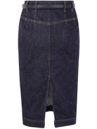 INDIGO DENIM MIDI SKIRT Self-Portrait