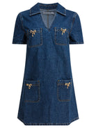 BLUE COTTON DRESS Self-Portrait BLUE 16