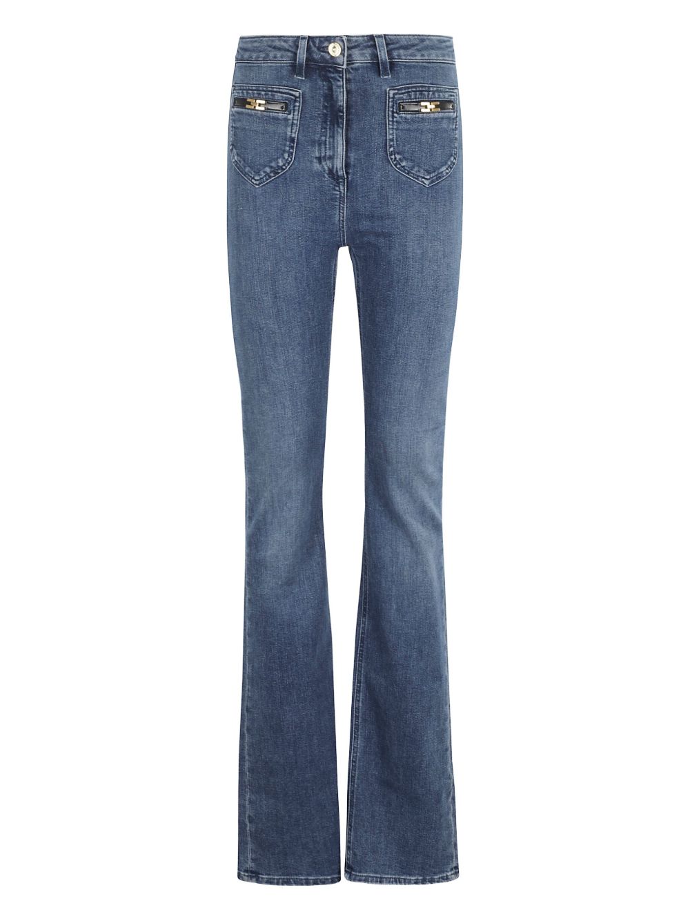 COTTON BLEND FLARE JEANS Elisabetta Franchi BLUE 25