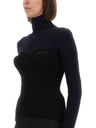 BLUE MERINO WOOL SWEATERS JEAN PAUL GAULTIER