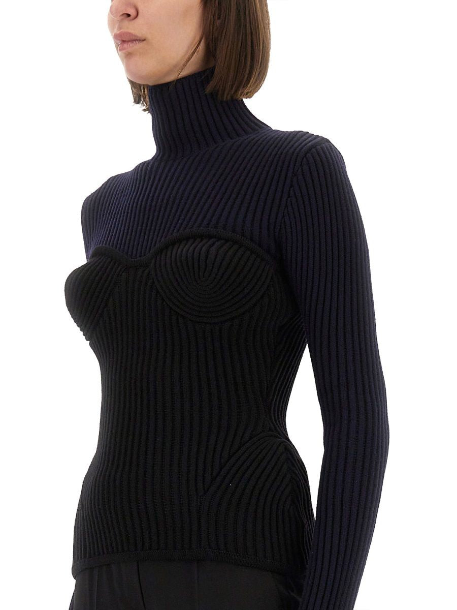 BLUE MERINO WOOL SWEATERS JEAN PAUL GAULTIER