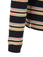 Marni long sleeve polo shirt showing side slits at hem and striped pattern, back angle