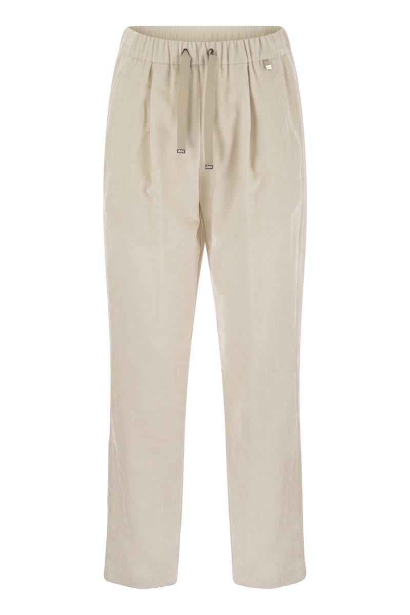 BRIGHT CORDUROY RESORT TROUSERS Herno BEIGE 44