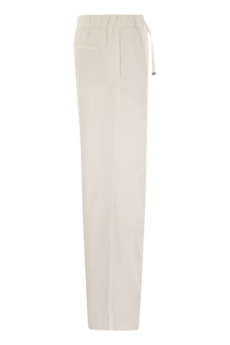 RESORT COTTON TROUSERS WITH DRAWSTRING Herno
