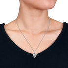 Sterling silver heart locket pendant with cable chain, full length view by Lord & Taylor