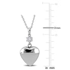 Heart locket necklace close-up showing high polish finish by Lord & Taylor