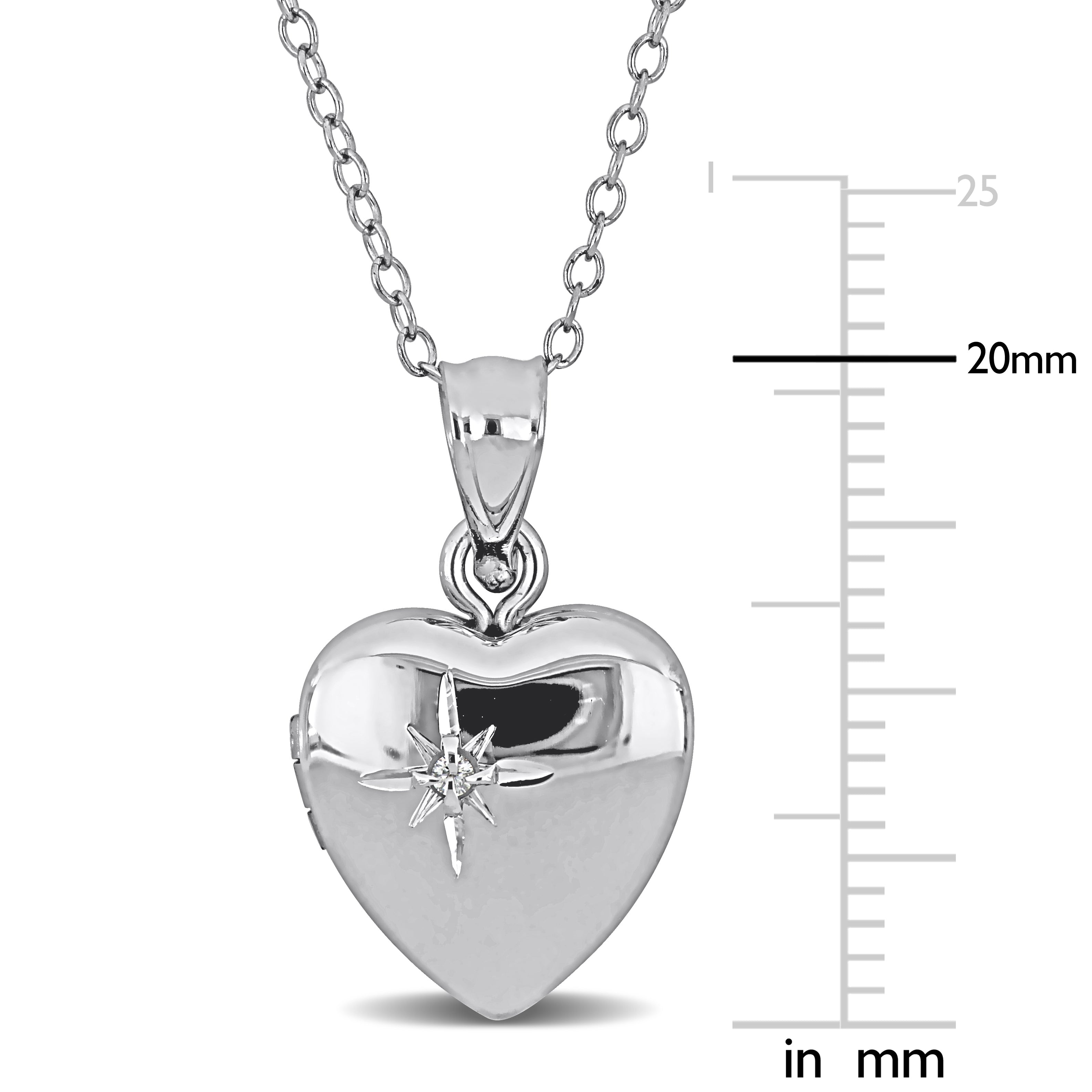 Heart locket necklace with 18-inch cable chain, close-up by Lord & Taylor