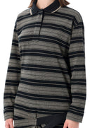 Black and ecru striped polo mini dress by Isabel Marant Etoile, back view